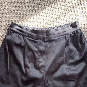 Chic Black Satin Wide Leg Pants